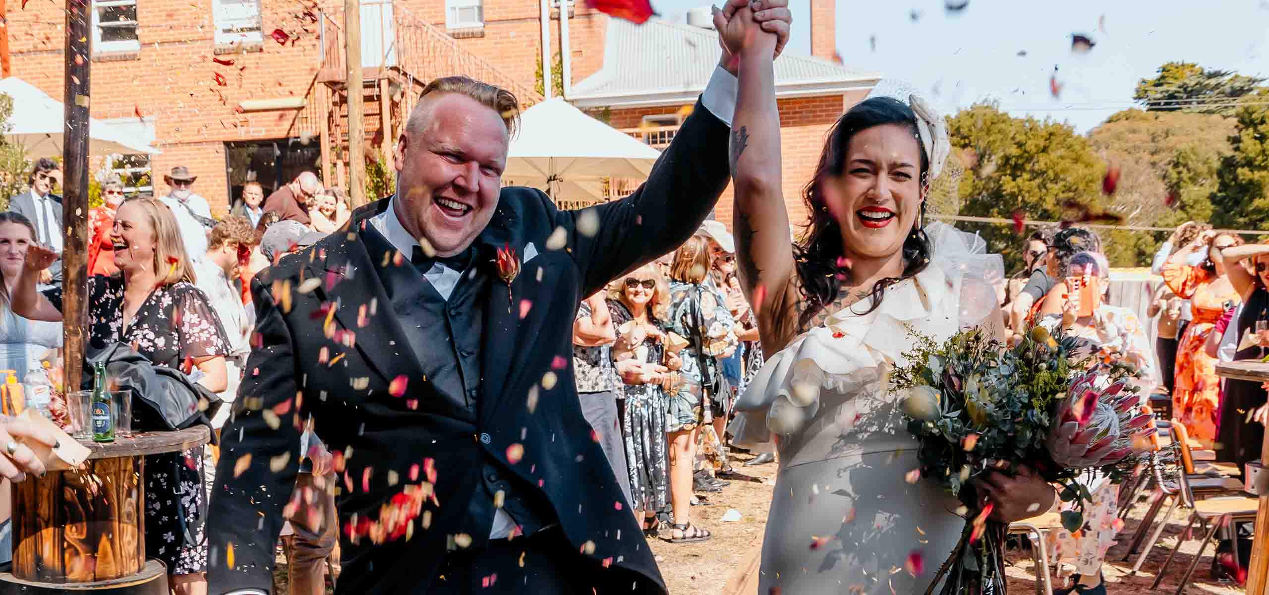 Gippsland real wedding: Sara and Marty’s beautiful celebration at the Travellers Rest Hotel, showcasing love, style, and wedding details.”