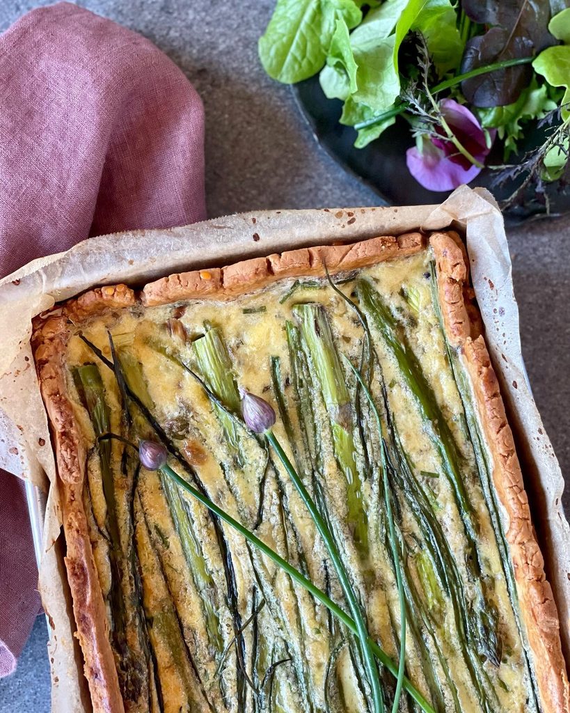 467865745_18248834611287734_292132247713923549_n | I do I do Gippsland Asparagus tart with neatly arranged green asparagus on a flaky crust and melted cheese.
